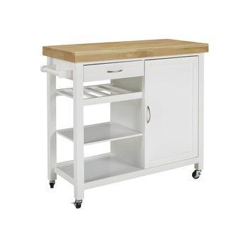 Carrito De Cocina Skyler 1 Cajón 106x45x92 Cm Color Blanco Vente-unique