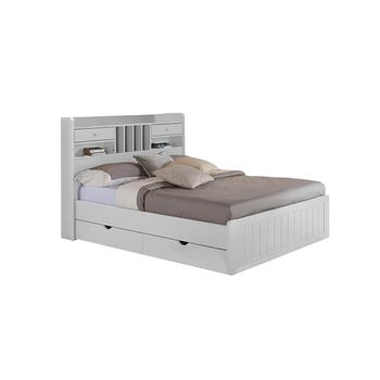 Base De Cama Mederick 2 Cajones 211.2x148x115.6 Cm Color Blanco Vente-unique