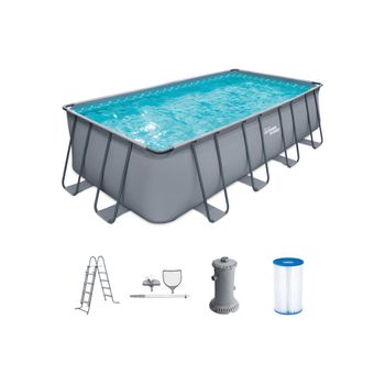 Piscina Desmontable Rectangular Tubular Extra Grande De Pvcde 400x211x81 Cm  con Ofertas en Carrefour