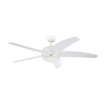 Ventilador Westinghouse Bendan 72140 Niquel Satinado Aspas En Blanco