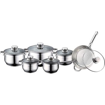 Bateria De Cocina 12 Piezas De Acero Inoxidable Royalty Line Switzerland Rl 1231