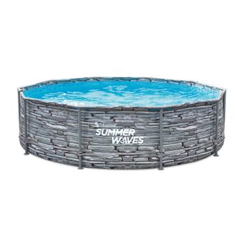 Piscina Tubular Redonda 3,05mx76cm Gris Piedra