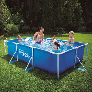 Piscina Desmontable Tubular De Acero Pvc 340x215x80 Cm-outsunny.gris con  Ofertas en Carrefour