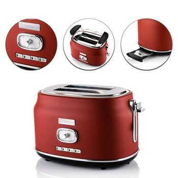 Tostadora Estilo Retro Westinghouse Wkttb857rd Color Rojo - Capacidad Para 2 Rebanadas