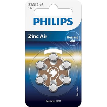 Pilas Philips Audifonos Zinc Aire Za312/pr41 Pack6