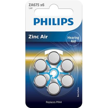 Pilas Philips Audifonos Zinc Aire Za675/pr44 Pack6