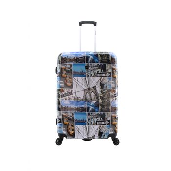 Maleta Mediana Trolley Rígida 77x51x30 Cm, 4 Ruedas, 118 Litros, Material Abs, Candado Tsa