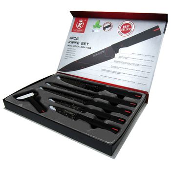 Juego 6 Cuchillos Cocina Profesional, Hoja Acero Inoxidable, Cocinero,  Cebollero, Pan, Santoku Rojo Berlinger Haus Burgundy con Ofertas en  Carrefour