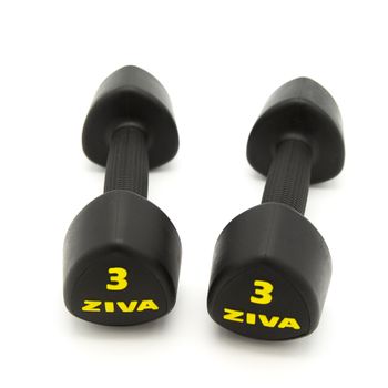 2 Mancuernas De 3 Kg Ziva Classic Studio Negras