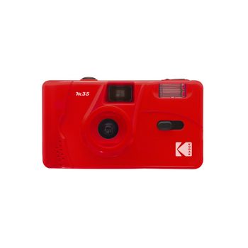 Kodak M35 Da00239 - Cámara Recargable De 35 Mm, Objetivo Gran Angular Fijo, Visor Óptico, Flash Incorporado, Pila Aaa - Rojo