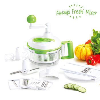 Ensaladera Todo En Uno Always Fresh Mixer, Incluye Gran Cantidad De Accesorios, Ideal Como Refuerzo En La Cocina