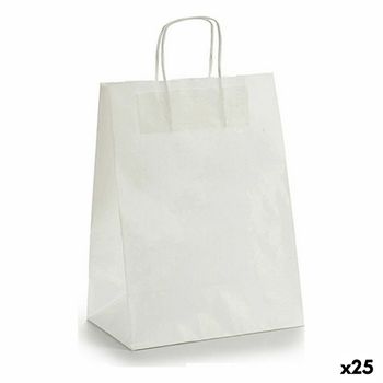 Bolsa De Papel 24 X 12 X 40 Cm Blanco (25 Unidades)