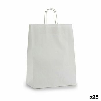 Bolsa De Papel Blanco (32 X 12 X 50 Cm) (25 Unidades)