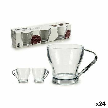 Taza Café de Vidrio HOME STYLE Roma 9,5cl 3 ud - Transparente