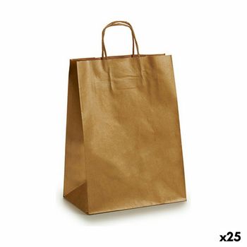 Bolsa De Papel Dorado (24 X 12 X 40 Cm) (25 Unidades)