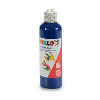 Pintura De Dedos 200 Ml Azul 12 Unidades