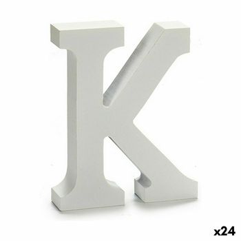 Letra K Madera Blanco (2 X 16 X 14,5 Cm) (24 Unidades)