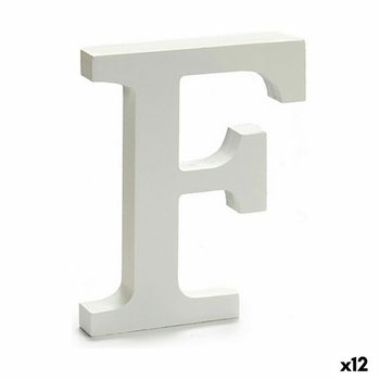 Letra F Madera Blanco (1,8 X 21 X 17 Cm) (12 Unidades)