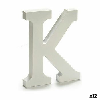 Letra K Madera Blanco (1,8 X 21 X 17 Cm) (12 Unidades)