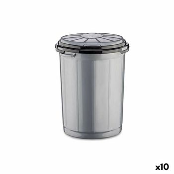 Cubo Basura De Acero Inox. C/pedal Spirellaakira50l 42,7x29,7x64,3gris  con Ofertas en Carrefour