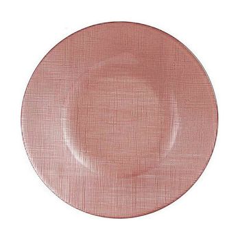 Plato Llano Rosa Vidrio 6 Unidades (21 X 2 X 21 Cm)