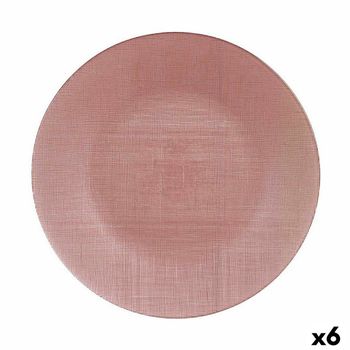 Plato Llano Rosa Vidrio (32,5 X 2 X 32,5 Cm) (6 Unidades)