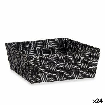 Cesta Trenzada Negro Tela 2,4 L 20 X 8 X 24 Cm (24 Unidades)