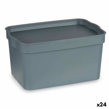 Caja Multiusos Gris Plástico 2,3 L (13,5 X 11 X 20 Cm) (24 Unidades)