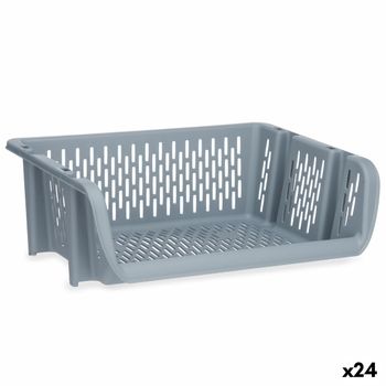 Cesta Para Verduras Gris Polipropileno (30 X 13,5 X 38,7 Cm) (24 Unidades)