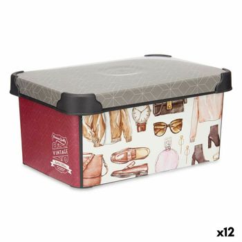 Caja De Almacenaje Plástico Vintage 5 L (19 X 13,5 X 29 Cm) (12 Unidades)