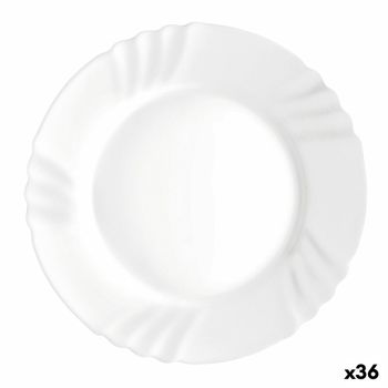 Plato Llano Bormioli Rocco Ebro Blanco Vidrio (24 Cm) (36 Unidades)