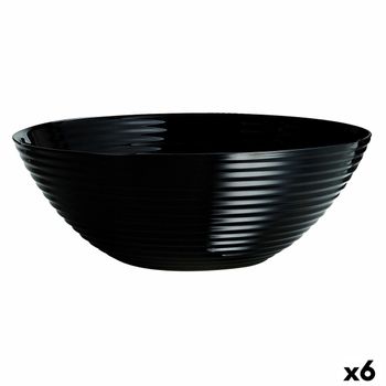 Ensaladera Luminarc Harena Negro Vidrio (ø 27 Cm) (6 Unidades)