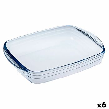 Set de 2 Fuentes de Horno Cuadradas Borcam de Cristal Fuente Pack