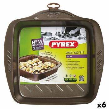 Molde Para Horno Pyrex Asimetria Cuadrado Negro Metal 24 X 24 Cm (6 Unidades)