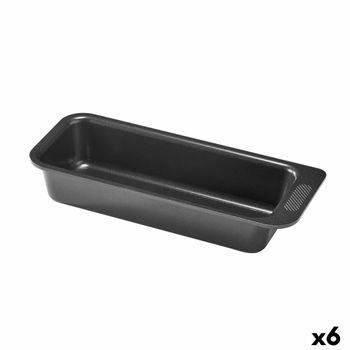 Molde Para Horno Pyrex Magic Rectangular Negro Ø 26 Cm (6 Unidades)