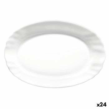 Fuente De Cocina Bormioli Rocco Ebro Ovalado Blanco Vidrio (22 Cm) (24 Unidades)