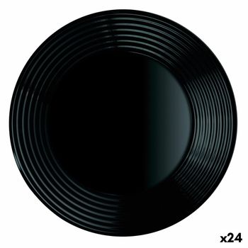 Plato Hondo Luminarc Harena Negro Vidrio (ø 23,5 Cm) (24 Unidades)