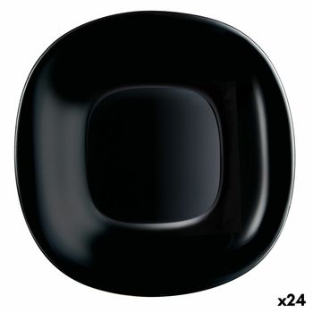 Plato De Postre Luminarc Carine Negro Vidrio (19 Cm) (24 Unidades)