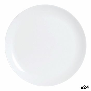 Plato Llano Luminarc Diwali Blanco Vidrio (25 Cm) (24 Unidades)