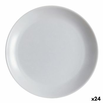 Plato Llano Luminarc Diwali Granit Gris Vidrio 25 Cm Vidrio Templado (24 Unidades)