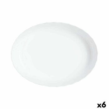 Fuente De Cocina Luminarc Trianon Ovalado Blanco Vidrio 31 X 24 Cm (6 Unidades)