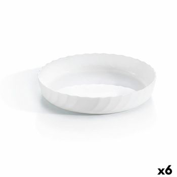 Fuente De Cocina Luminarc Trianon Ovalado Blanco Vidrio (ø 26 Cm) (6 Unidades)