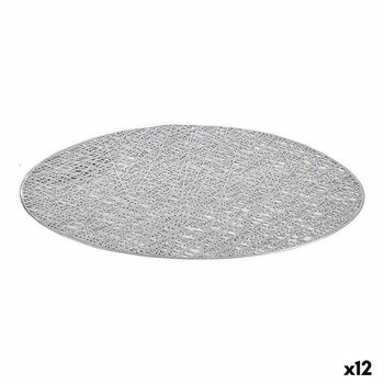 Salvamantel Plateado Plástico (ø 38 Cm) (12 Unidades)