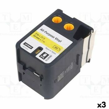 Cinta De Transferencia Térmica Dymo 54 X 7 Mm Negro Amarillo Vinilo (3 Unidades)