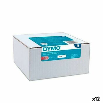 Cinta Laminada Para Rotuladoras Dymo Negro Blanco 10 Piezas Autoadhesivas (12 Unidades)