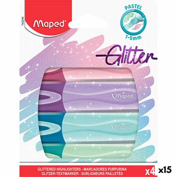 Set De Marcadores Fluorescentes Maped 4 Piezas Multicolor (15 Unidades)