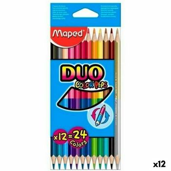 Lápices De Colores Maped Duo Color' Peps  Multicolor 12 Piezas Doble Punta (12 Unidades)