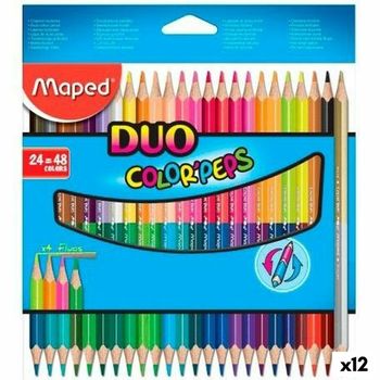 Lápices De Colores Maped Duo Color' Peps  Multicolor 24 Piezas Doble Punta (12 Unidades)