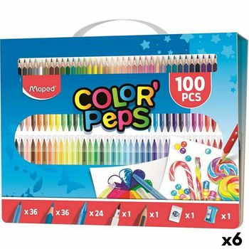 Lápices De Colores Maped Multicolor 100 Piezas (6 Unidades)