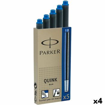 Recambio De Tinta Para Pluma Parker Quink Ink 5 Piezas 0,7 Mm Azul (4 Unidades)